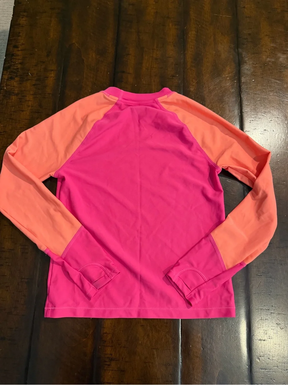 Athleta Girl Hot Pink & Coral Long Sleeve Rash Guard size 8/10